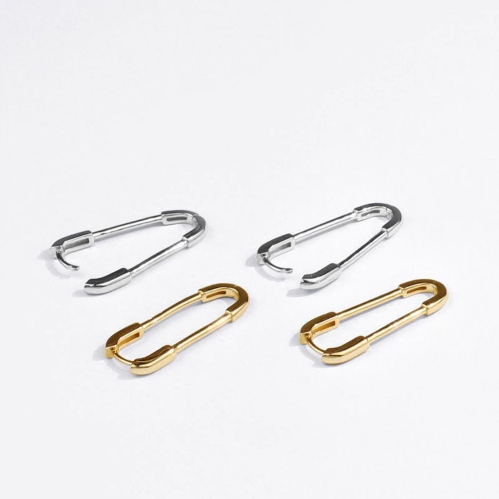 *NEW 925 Sterling Silver Paper Clip Pin Earrings - Picture 6 of 6